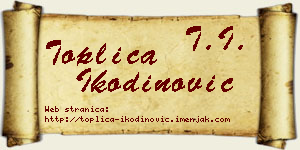 Toplica Ikodinović vizit kartica